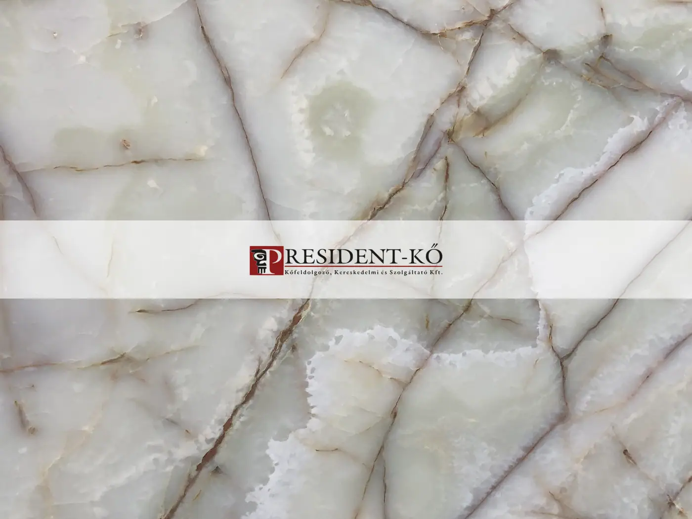 White Onyx kőtábla a váci raktárban